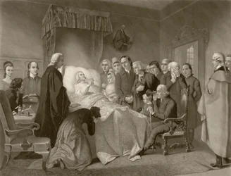 John Wesley auf seinem Sterbebett, nach einem Werk aus dem 19. Jahrhundert, graviert von John Sartain